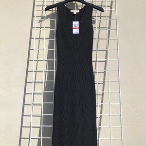 Michael Kors Black Knit Midi Dress